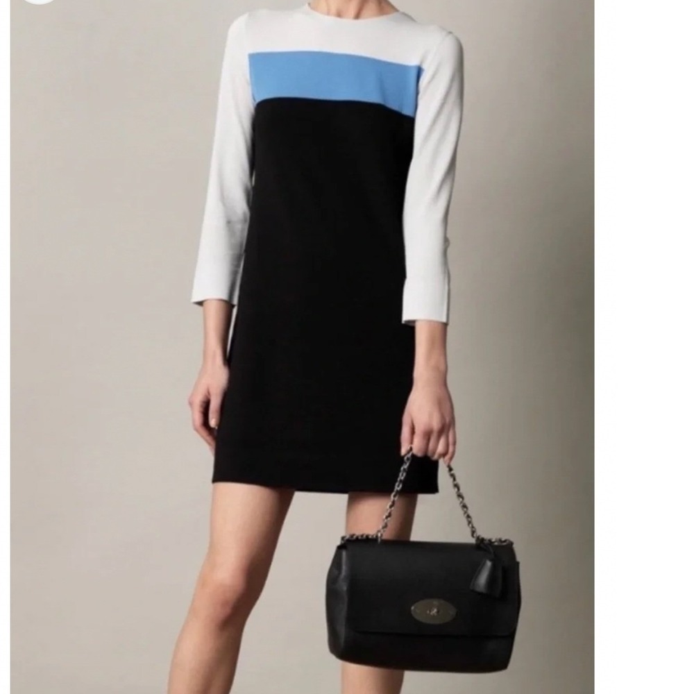 Diane von Furstenberg Aina Dress Women S Black Blue Gray Colorblock Career